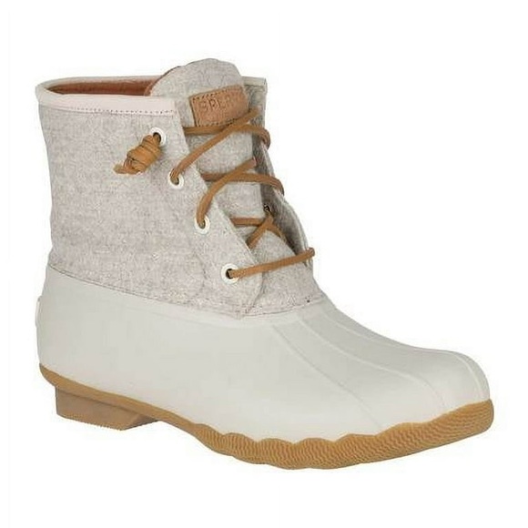 Sperry Shoes - Sperry Women’s Saltwater Wool Duck Boots Size 9.5 Cream/Gray